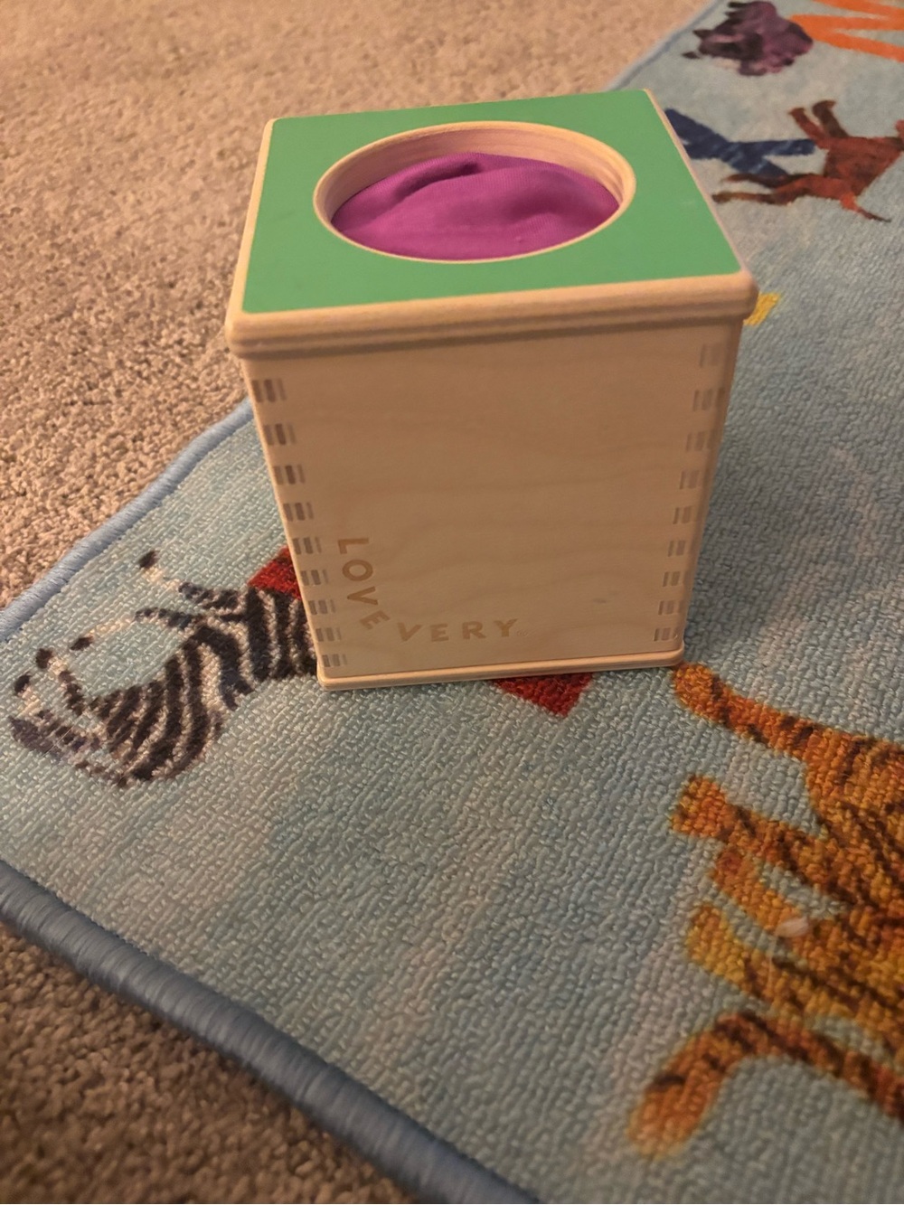 Lovevery Purple & Green Wooden Shape Box - Early Learning Toy